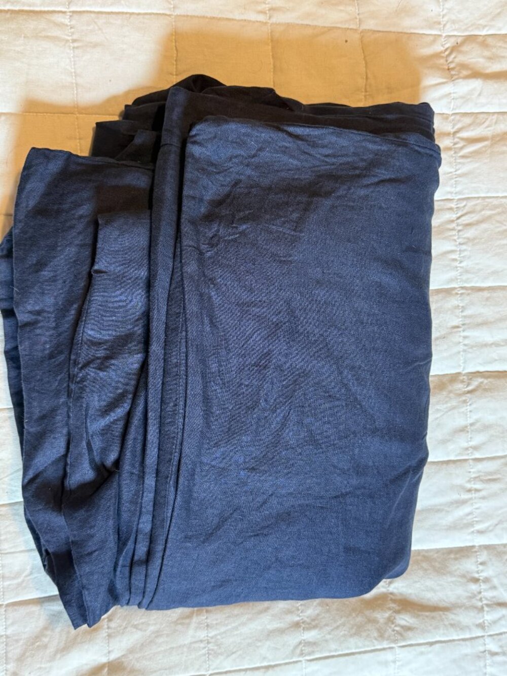 Quince European Linen Duvet Cover King Cal King Navy NWOT 100% Linen